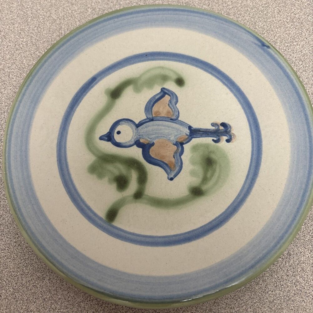 MA Hadley Stoneware RARE Vintage Sparrow Takes Flight 7 5/8 Salad Plate